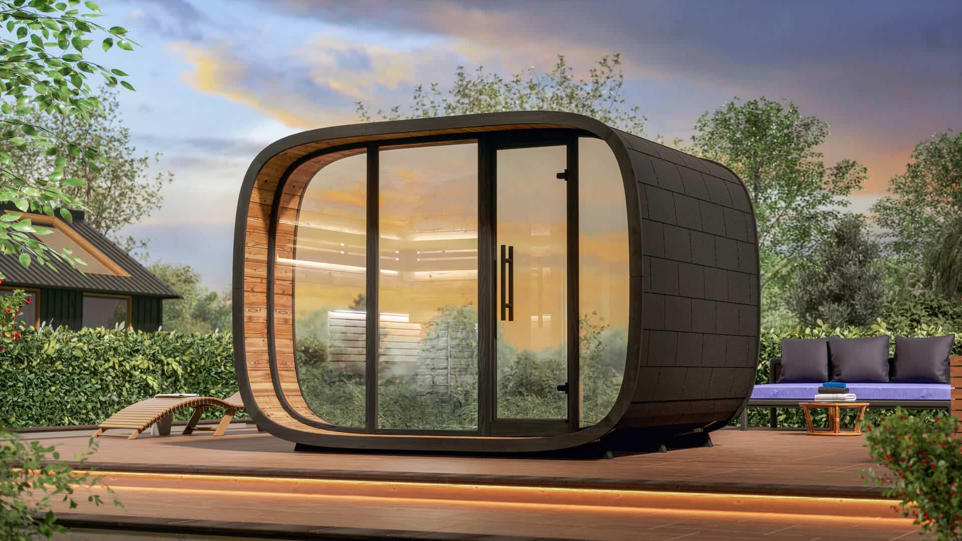 Saunasell Round Cube Double Sauna