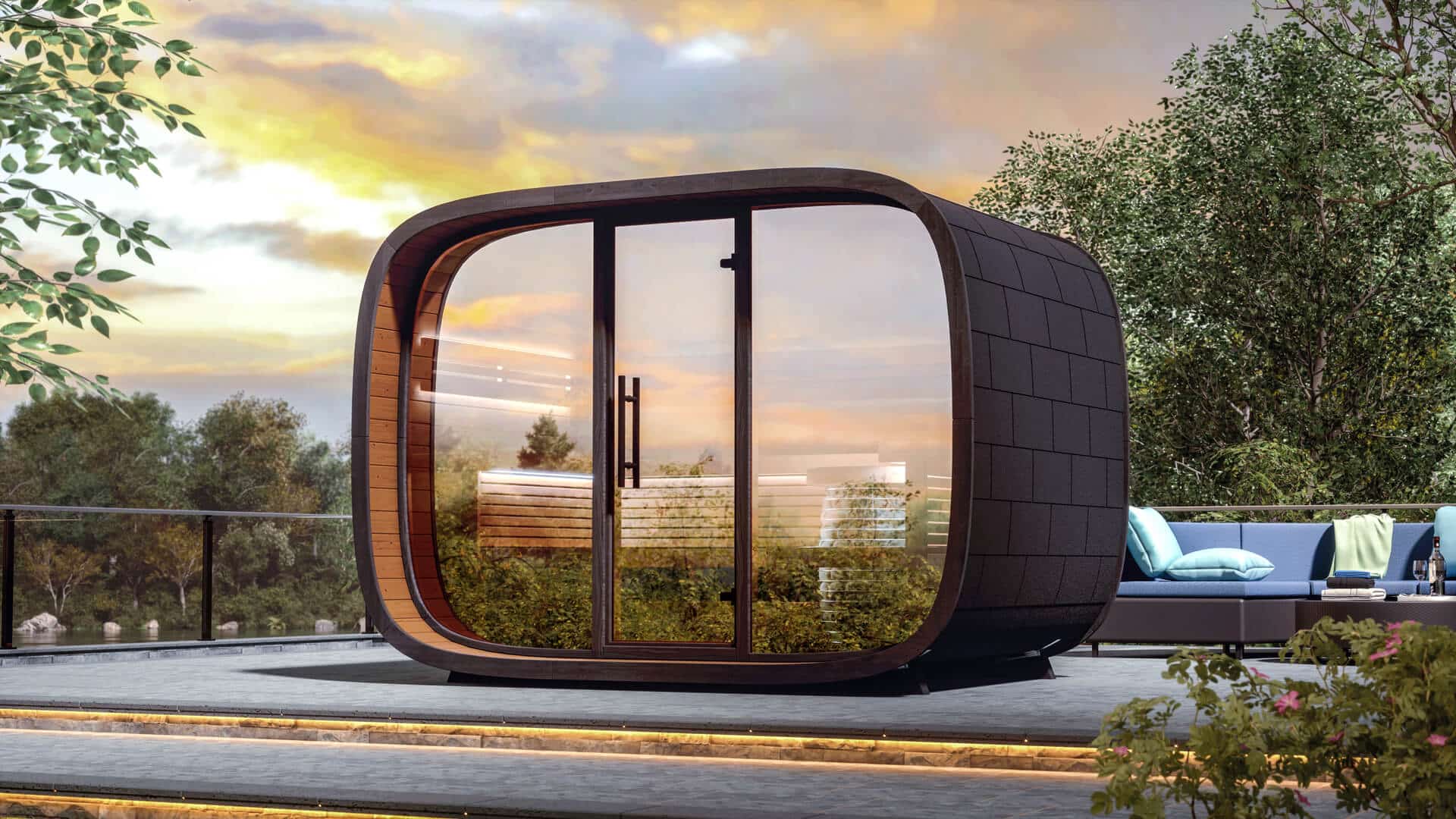 Saunasell Round Cube Relax Sauna | Home Sauna Outdoor – The