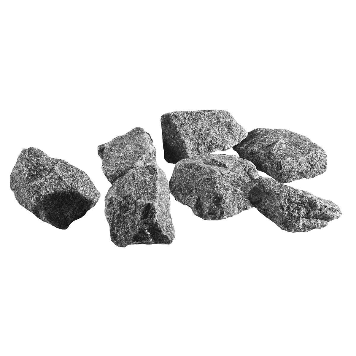 Set of gray rocks on a white background