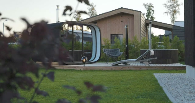 Load video: Saunasell Round Cube Single Sauna
