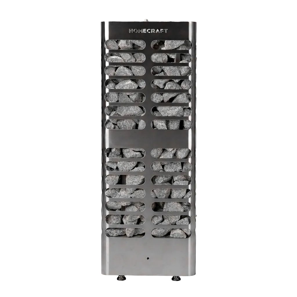 Metallic wine rack with 'Homecraft' branding on a white background