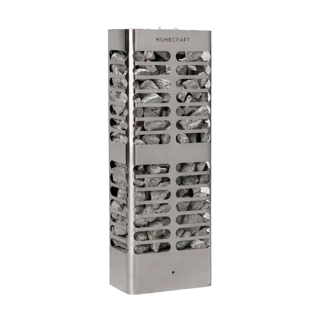 Metallic wine rack with 'Homecraft' branding on a white background